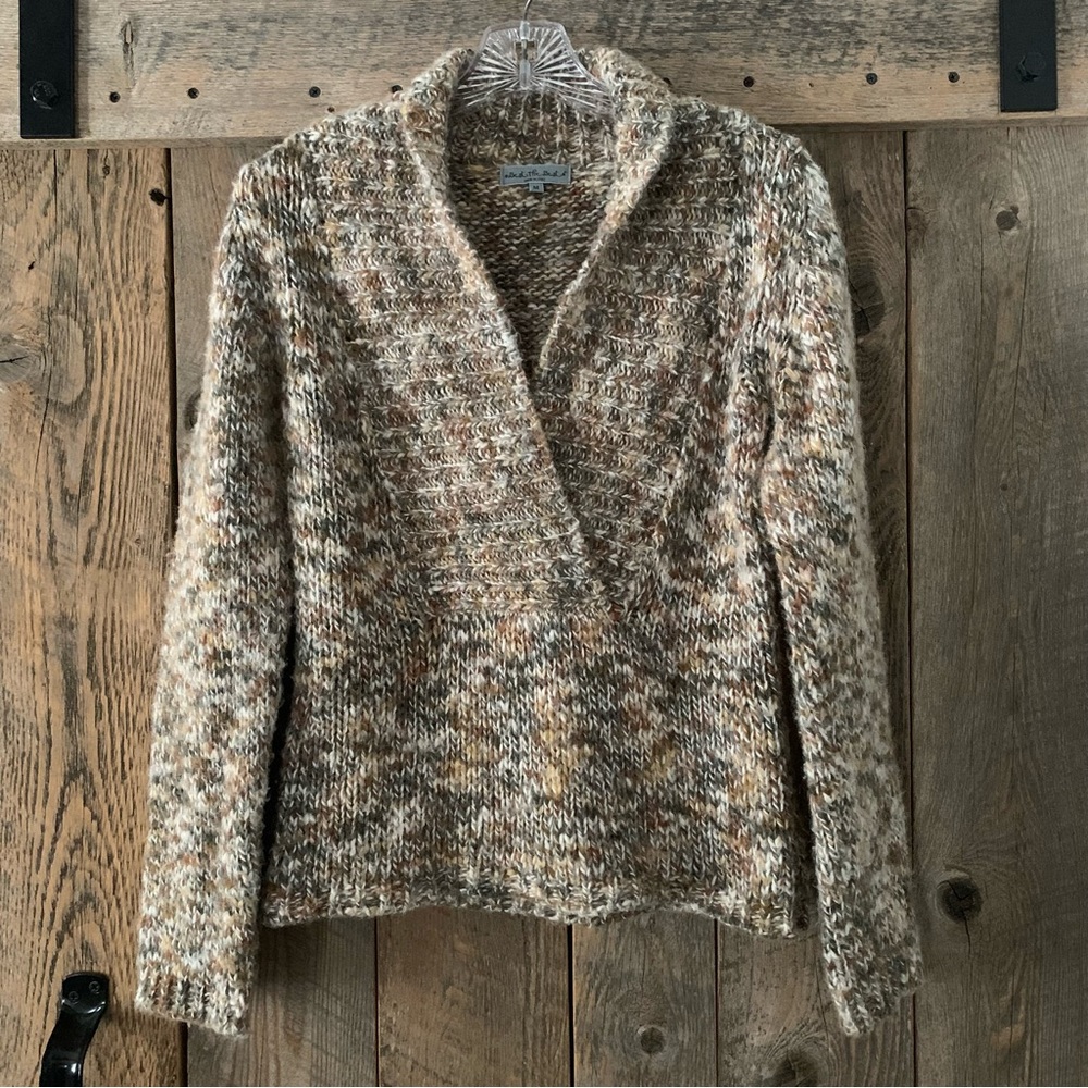 Women’s M BEST THE BEST ITALY Marled Earth Tones Wool Blend Chunky Knit Sweater